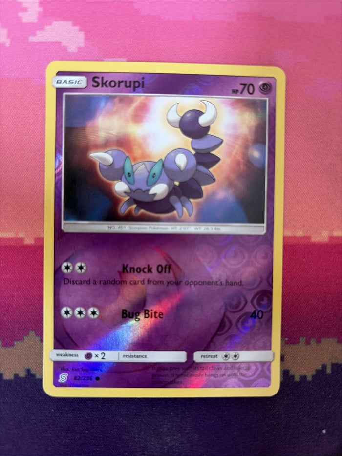 Pokemon Card Skorupi 82/236 Reverse Holo Unified Minds Near Mint