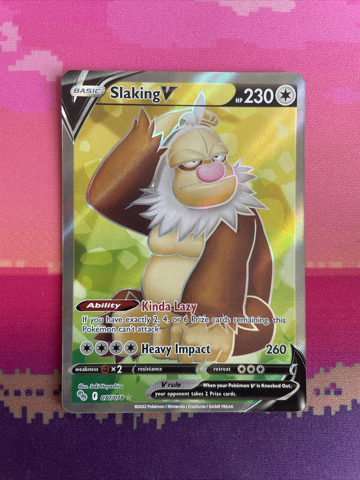 Pokemon Card Slaking V 077/078 Ultra Rare Pokemon Go Near Mint