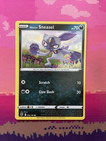 Pokemon Card Sneasel Astral Radiance Cosmo Holo 092/189 Near Mint