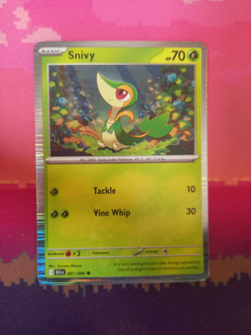 Pokemon Card Snivy Black Bolt Holo 001/086 Near Mint