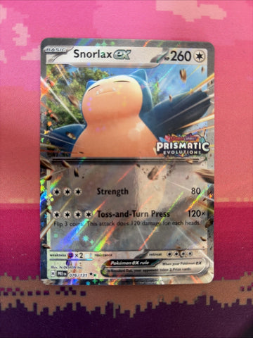 Pokemon Card Snorlax EX Prismatic Evolution Pre-Release Stamp 076/131 Near Mint