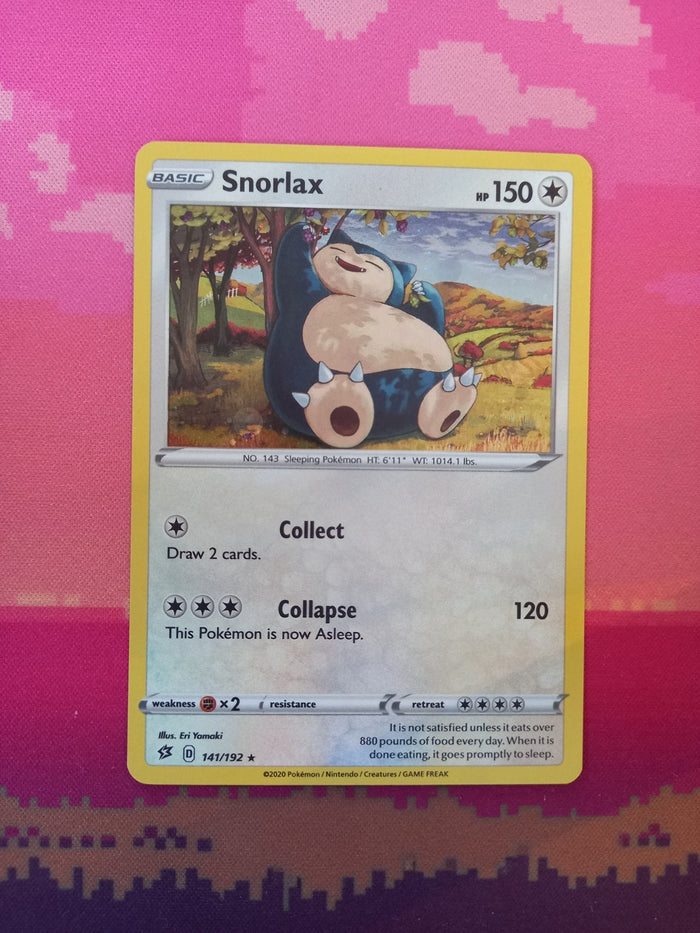 Pokemon Card Snorlax Rebel Clash Cosmo Holo Rare 141/192 Near Mint