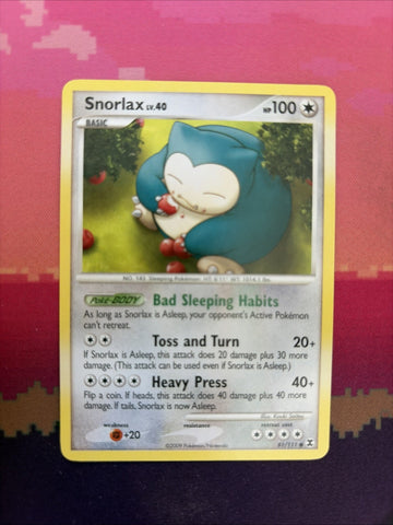 Pokemon Card Snorlax Rising Rivals Common 81/111 Near Mint