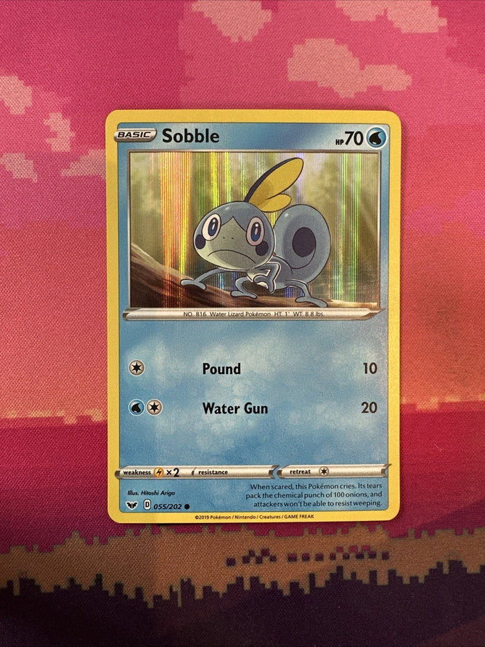 Pokemon Card Sobble Sword & Shield Holo 055/202 Near Mint