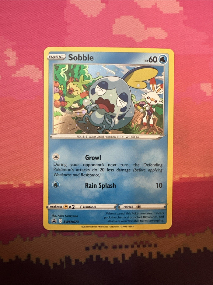Pokemon Card Sobble SWSH073 Black Star Promo Cosmo Holo Near Mint