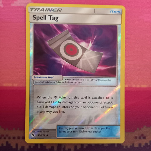 Pokemon Card Spell Tag Lost Thunder Reverse Holo 190/214 Near Mint