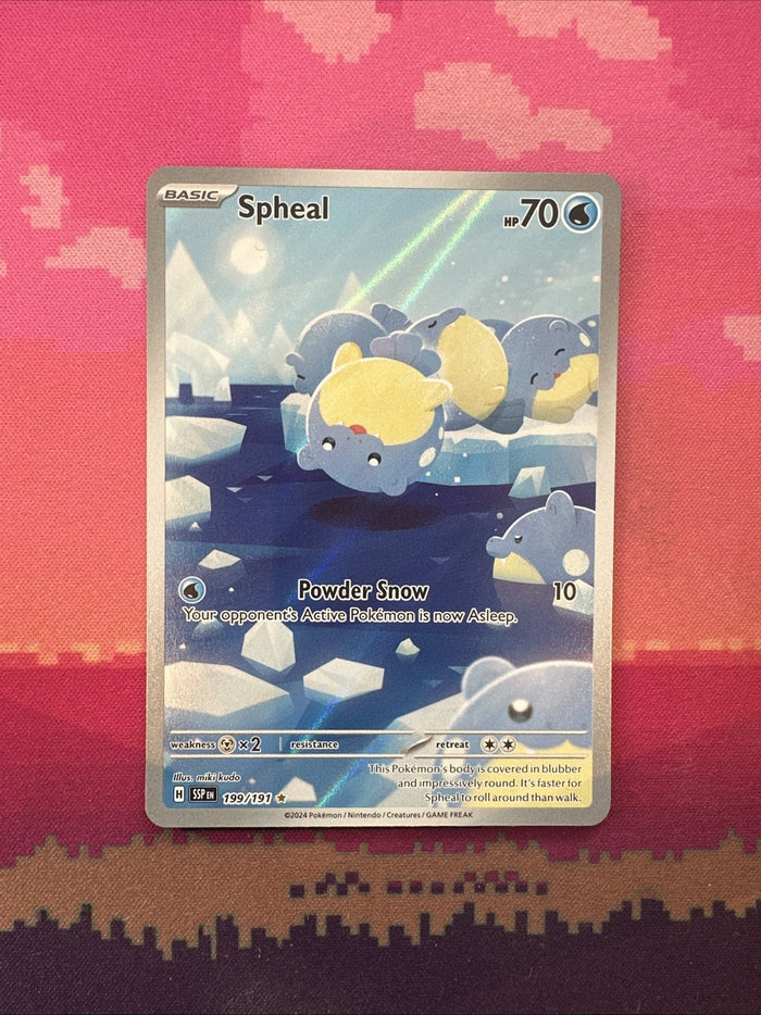 Pokemon Card Spheal 199/191 Illustration Rare Surging Sparks Near Mint
