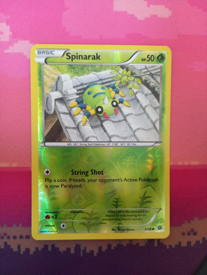 Pokemon Card Spinarak Ancient Origins Reverse Holo Common 5/98 Near Mint