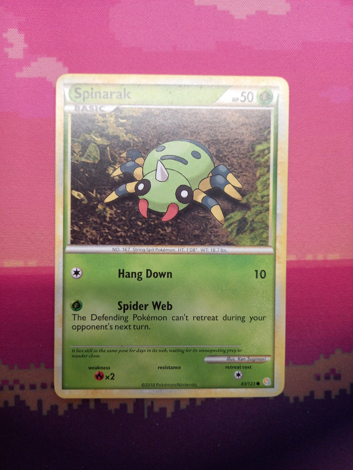 Pokemon Card Spinarak HeartGold SoulSilver Common 83/123 Near Mint