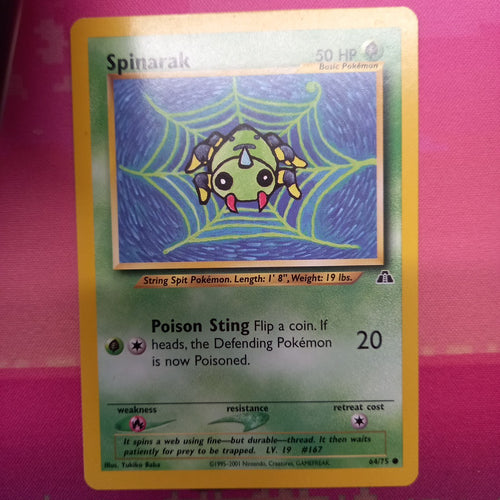 Pokemon Card Spinarak Neo Discovery Common 64/75 Near Mint