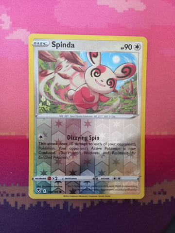 Pokemon Card Spinda Silver Tempest Reverse Holo Common 141/195 Near Mint