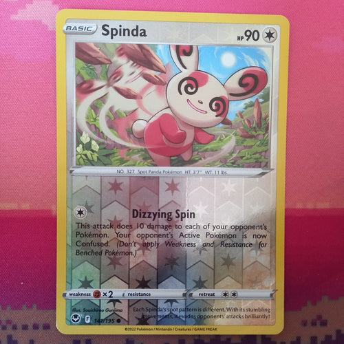 Pokemon Card Spinda Silver Tempest Reverse Holo Common 141/195 Near Mint