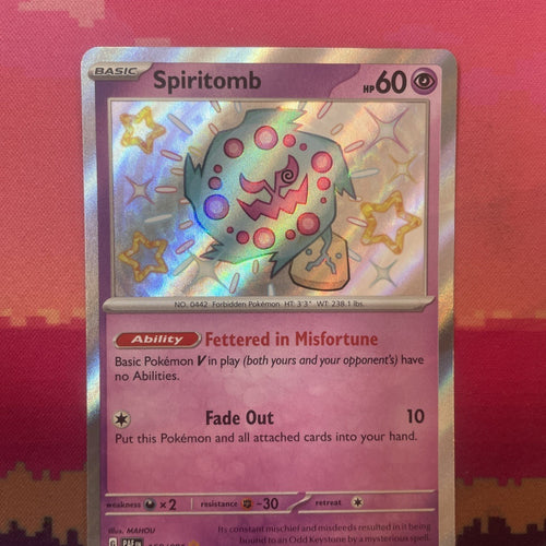 Pokemon Card Spiritomb 158/091 Shiny Paldean Fates Near Mint
