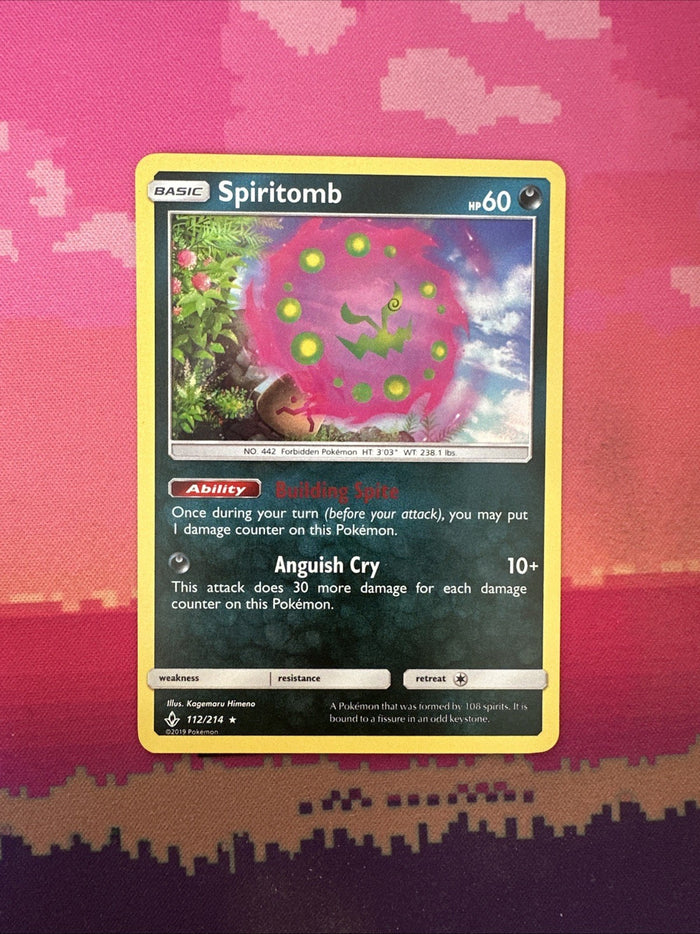 Pokemon Card Spiritomb Unbroken Bonds Holo Rare 112/214 Near Mint