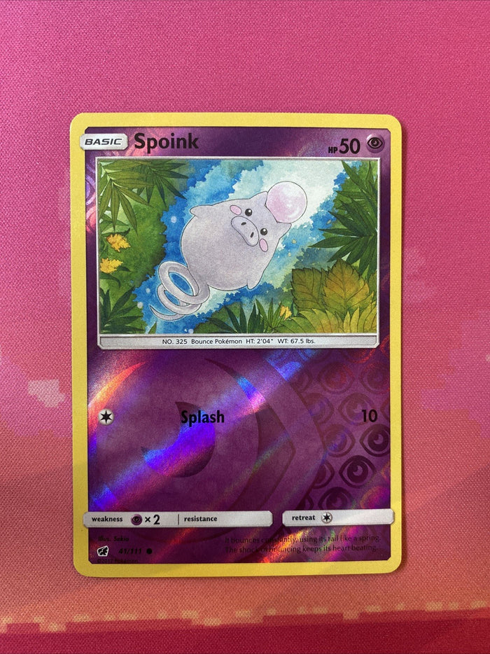 Pokemon Card Spoink Crimson Invasion Reverse Holo 41/111 Near Mint