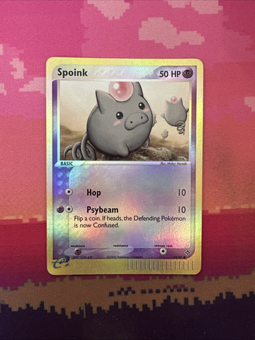 Pokemon Card Spoink EX Dragon Reverse Holo 74/97 Near Mint