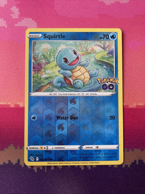 Pokemon Card Squirtle Pokemon GO Reverse Holo 015/078 Near Mint