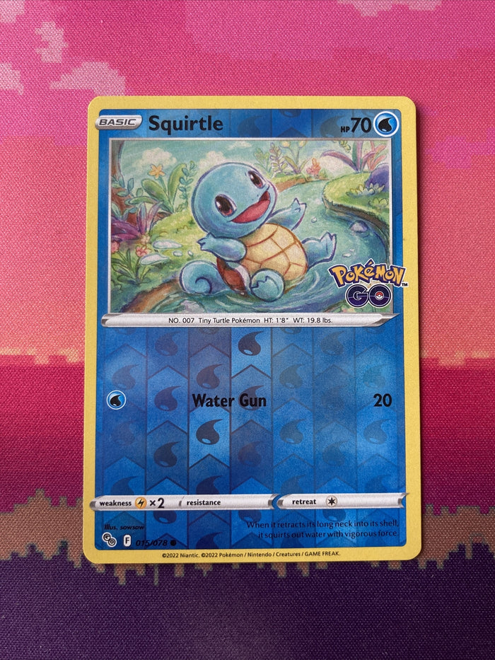 Pokemon Card Squirtle Pokemon GO Reverse Holo 015/078 Near Mint