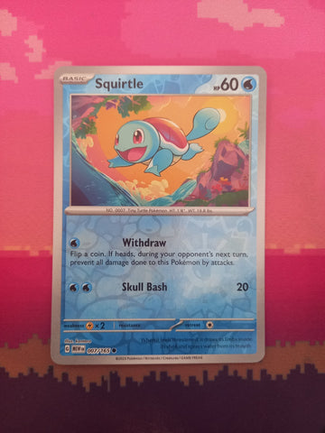 Pokemon Card Squirtle Scarlet & Violet 151 Reverse Holo 007/165 Near Mint