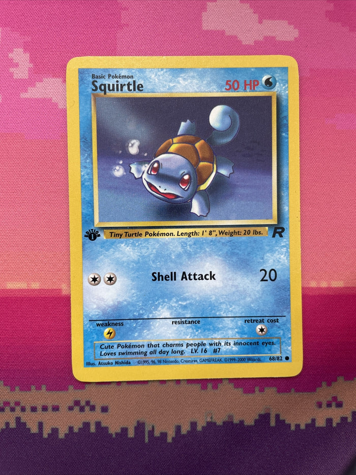 Pokemon Card Squirtle Team Rocket 1st Edition Common 68/82 Near Mint