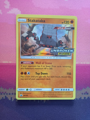 Pokemon Card Stakata SM180 Black Star Promo Unbroken Bonds Near Mint