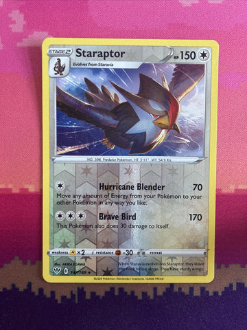 Pokemon Card Staraptor Darkness Ablaze Reverse Holo Rare 147/189 Near Mint