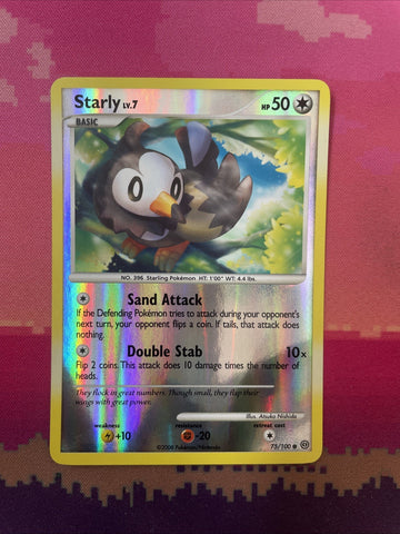 Pokemon Card Starly Majestic Dawn Reverse Holo 75/100 Near Mint