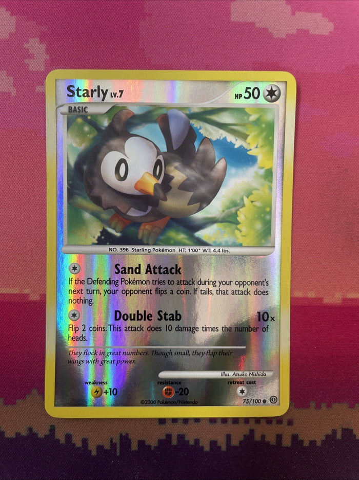 Pokemon Card Starly Majestic Dawn Reverse Holo 75/100 Near Mint
