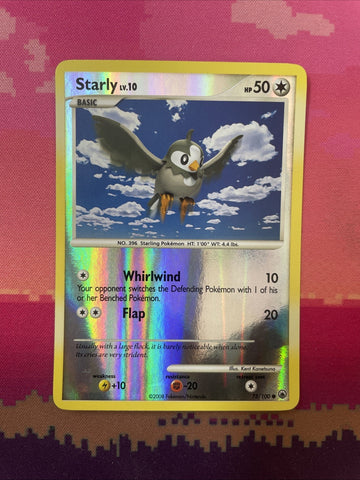 Pokemon Card Starly Stormfront Reverse Holo 75/100 Near Mint