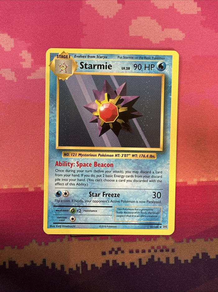 Pokemon Card Starmie Evolutions Rare 31/108 Near Mint