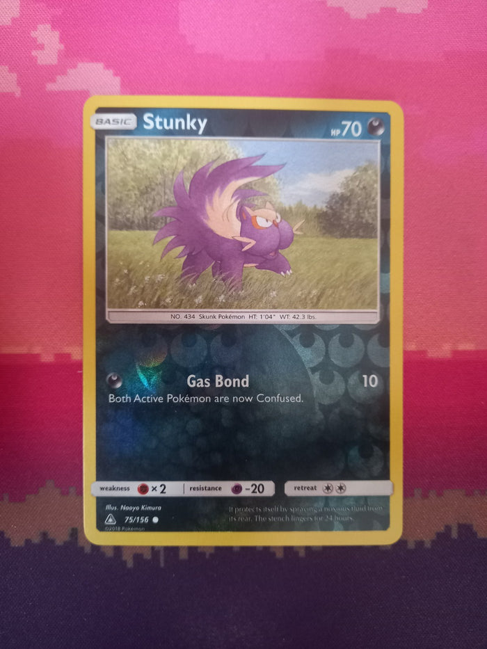 Pokemon card Stunky 75/156 Reverse Holo Ultra Prism Near Mint