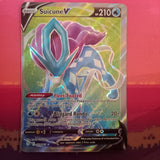 Pokemon Card Suicune V 173/203 Off Center Evolving Skies Near Mint