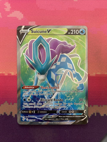 Pokemon Card Suicune V 173/203 Ultra Rare Evolving Skies Near Mint