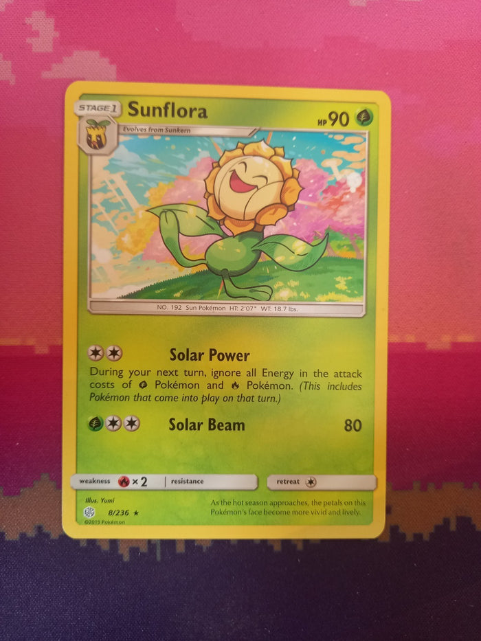 Pokemon Card Sunflora Cosmic Eclipse 8/236 Near Mint