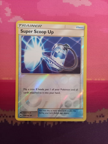 Pokemon Card Super Scoop Up Burning Shadows Reverse Holo 124/147 Near Mint
