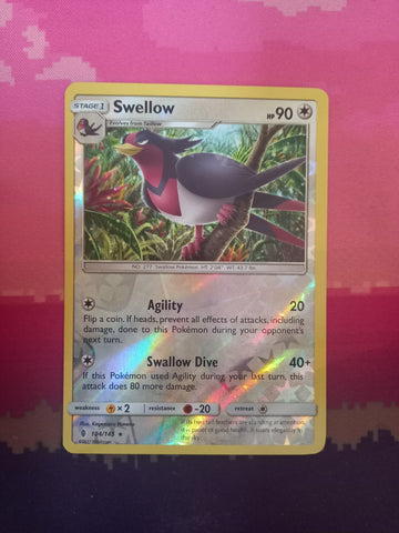 Pokemon card Swellow 104/145 Reverse Holo Guardians Rising Near Mint