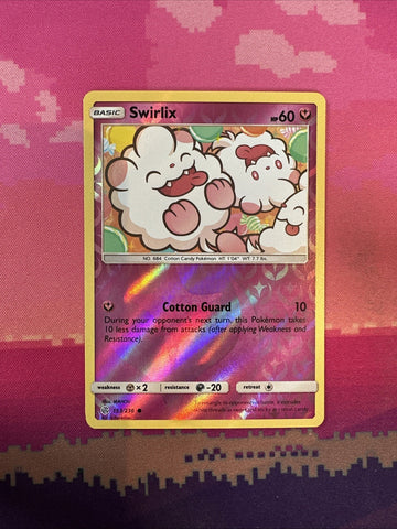 Pokemon Card Swirlix Cosmic Eclipse Reverse Holo 153/236 NM