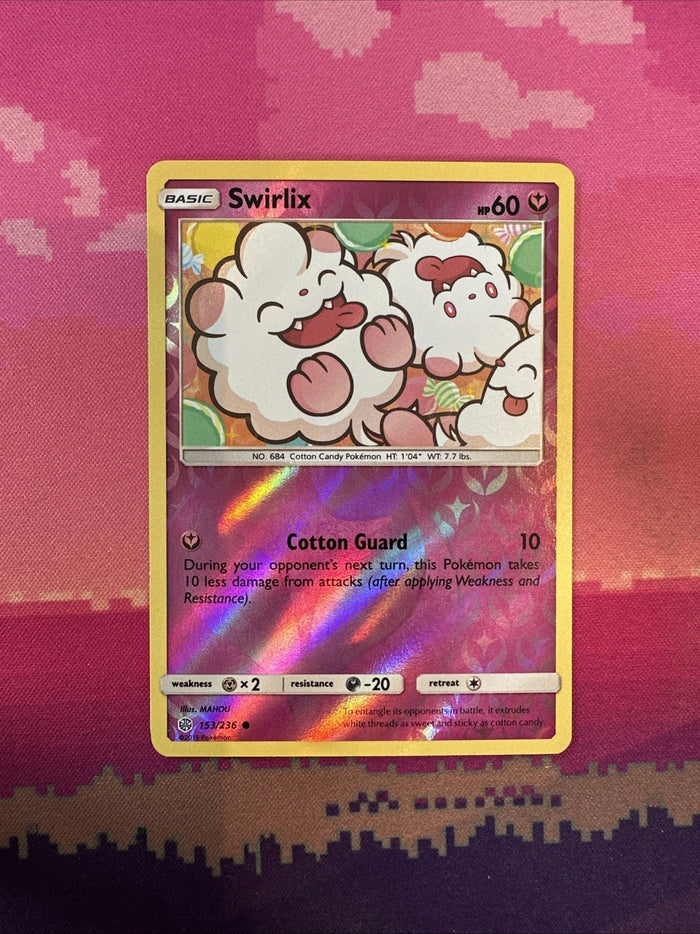 Pokemon Card Swirlix Cosmic Eclipse Reverse Holo 153/236 NM