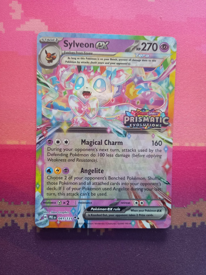 Pokemon Card Sylveon ex 041/131 STAMPED Prismatic Evolutions Near Mint