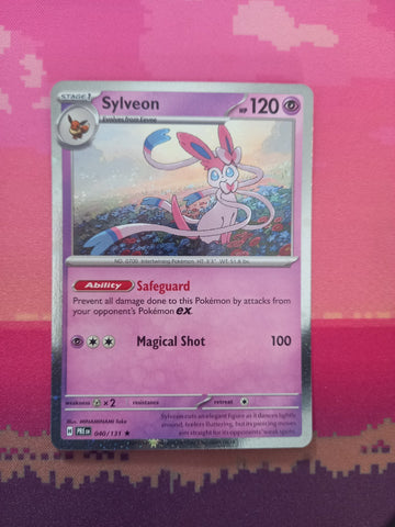 Pokemon Card Sylveon Prismatic Evolutions Cosmo Holo Rare 040/131 Near Mint