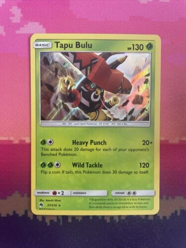 Pokemon Card Tapu Bulu Lost Thunder Holo Rare 37/214 Near Mint