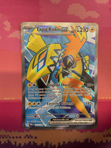 Pokemon Card Tapu Koko ex 222/182 Ultra Rare Paradox Rift Near Mint
