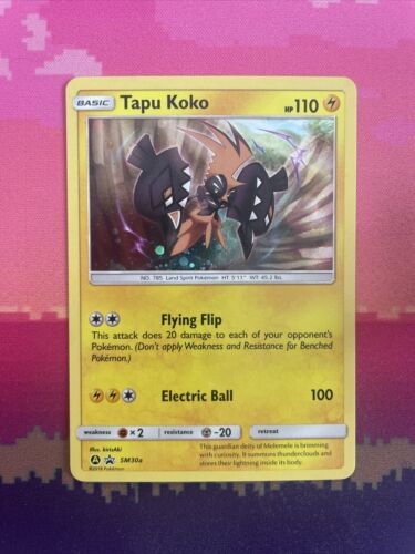 Pokemon Card Tapu Koko SM30a Black Star Promo Holo Near Mint