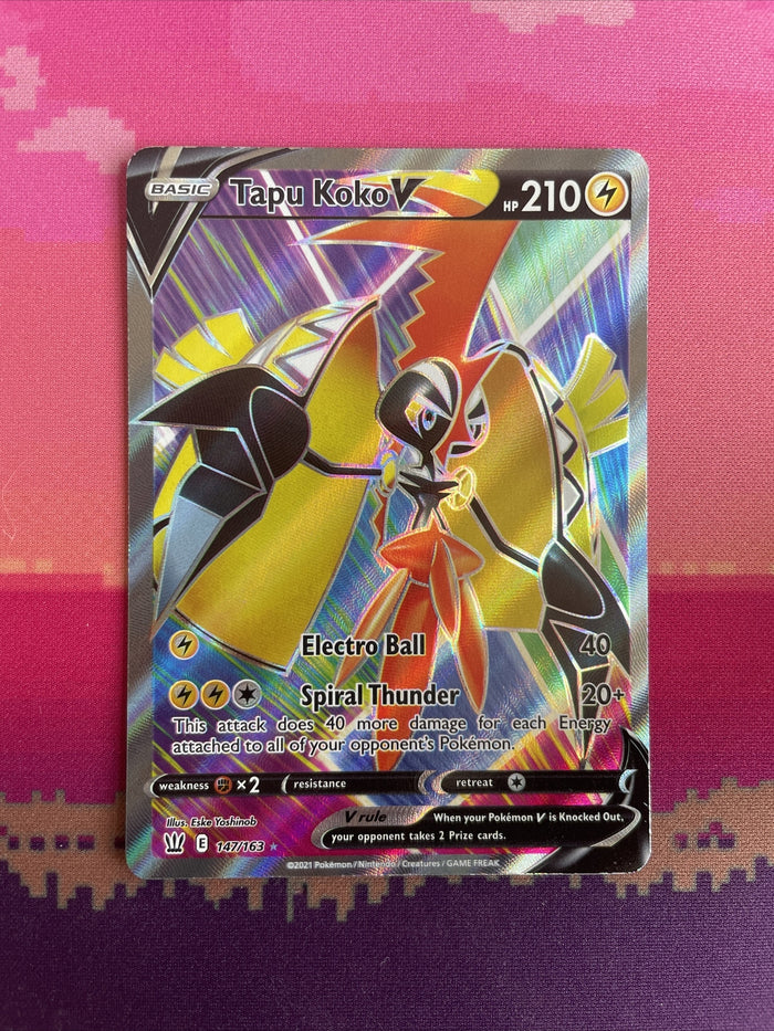 Pokemon Card Tapu Koko V 147/163 Ultra Rare Battle Styles Near Mint