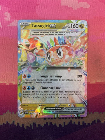 Pokemon Card Tatsugiri ex 142/191 Double Rare Surging Sparks Near Mint