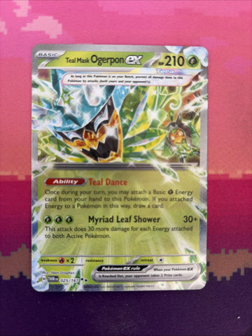 Pokemon Card Teal Mask Ogerpon ex 025/167 Double Rare Twilight Masquerade NM