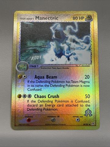 Pokemon Card Team Aqua's Manectric 29/95 Reverse Holo Magma vs Aqua Foil 2004 NM