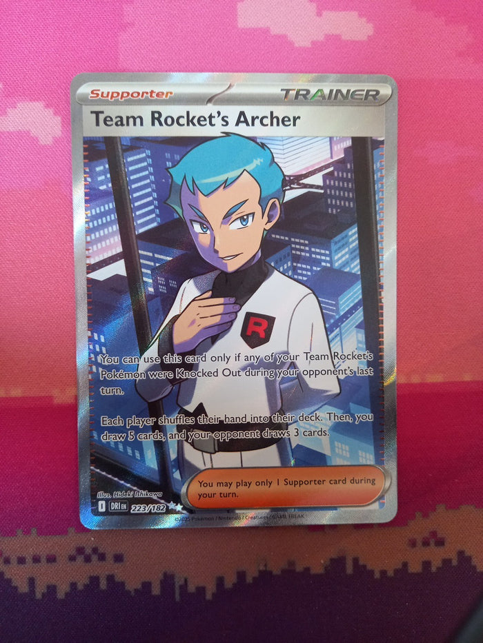 Pokemon Card Team Rocket's Archer 223/182 Ultra Rare Destined Rivals Near Mint