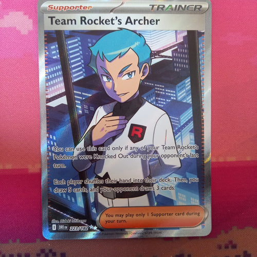 Pokemon Card Team Rocket's Archer 223/182 Ultra Rare Destined Rivals Near Mint