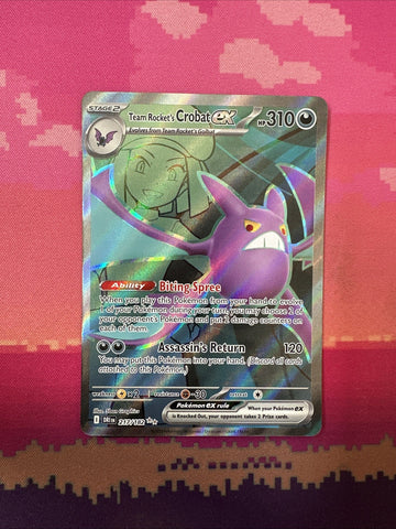 Pokemon Card Team Rocket's Crobat ex 217/182 Ultra Rare Destined Rivals NM